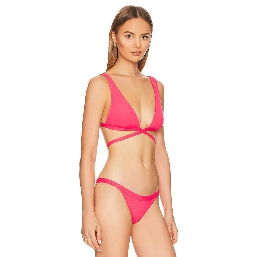 L*Space Avery Strappy Bikini Top in Hot Cherry Size Large NEW With Tags!